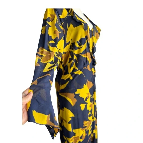 CAbi Navy Floral Midnight Midi  Dress, Size Extra Large - Picture 5 of 14